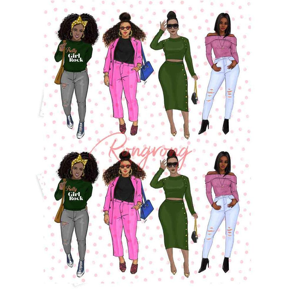 Rongrong Black Girl Magic Stickers Pack | Black Girl Stickers | Shop Rongrong