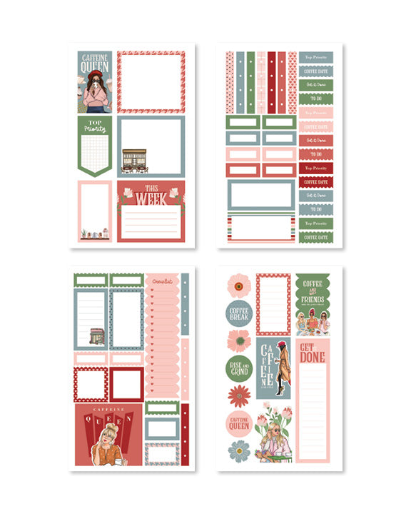 Coffee Queen Planner Sticker Book - Shop Rongrong - Rongrong DeVoe