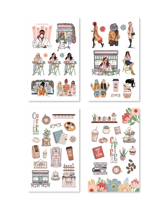 Coffee Queen Planner Sticker Book - Shop Rongrong - Rongrong DeVoe